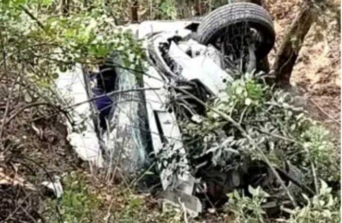 स्कॉर्पियो खाई में गिरी, मां की मौत बेटा गंभीर