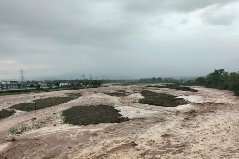  उफनते नाले में बहने से बाल-बाल बचा युवक