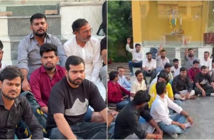 आयुर्वेदिक विश्वविद्यालय के छात्र-छात्राओं का अनिश्चितकालीन धरना शुरू