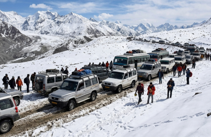बर्फ की चादर पर बढ़ते वाहनों का दबाव: चारधाम यात्रा से हिमालयी पर्यावरण पर गहराता संकट