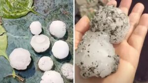 कुमाऊं में मौसम का कहर: 200 ग्राम तक के ओलों ने मचाई तबाही, वाहनों के शीशे और हेडलाइट टूटीं