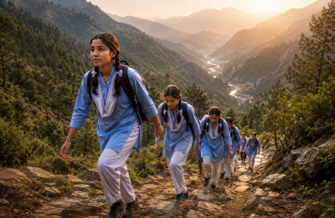 28 किलोमीटर का संघर्ष: शिक्षा की राह में पहाड़, जंगल और बेटियों का हौसला