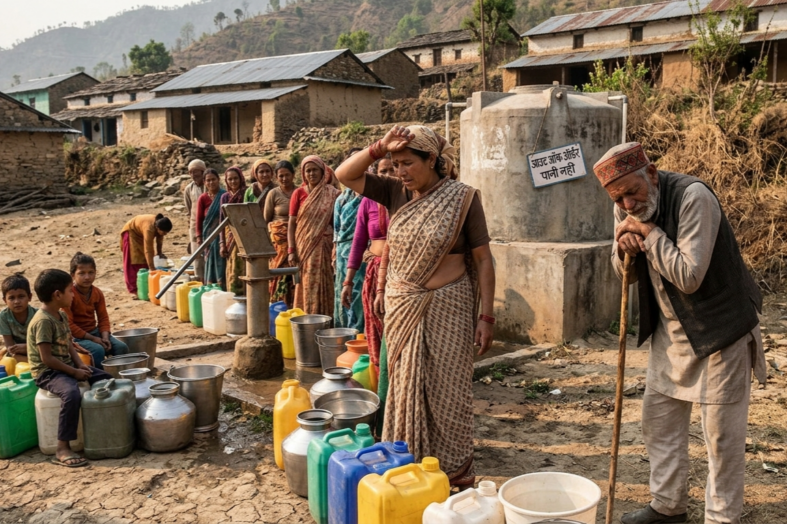 जयहरीखाल में चार दिन से पेयजल संकट, प्राकृतिक स्रोतों से पानी ढोने को मजबूर लोग