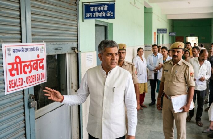जिला अस्पताल के जन औषधि केंद्र पर डीएम का छापा, अनियमितताओं पर केंद्र सील; डॉक्टरों की कमी से मरीज भी रहे परेशान