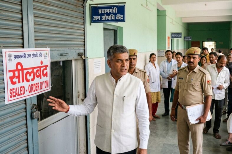 जिला अस्पताल के जन औषधि केंद्र पर डीएम का छापा, अनियमितताओं पर केंद्र सील; डॉक्टरों की कमी से मरीज भी रहे परेशान