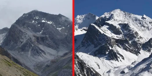 उत्तराखंड के ओम पर्वत से फिर गायब हुई बर्फ, मानसून में काली पड़ी चोटी; 10 साल में तीसरी बार दिखा ऐसा नजारा