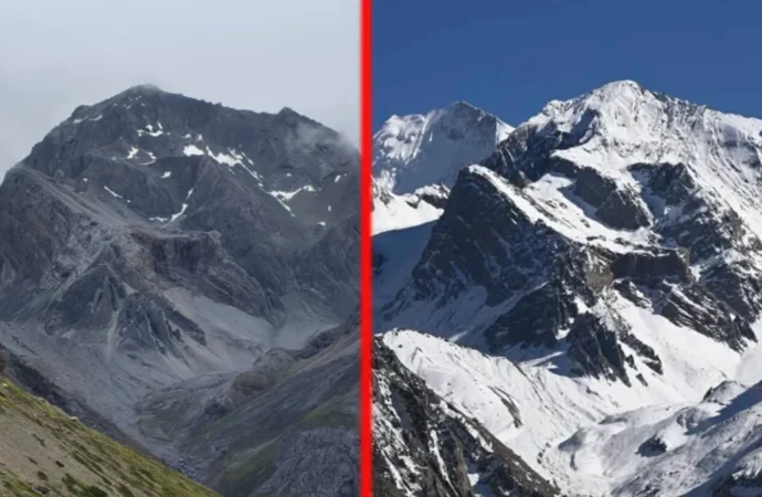 उत्तराखंड के ओम पर्वत से फिर गायब हुई बर्फ, मानसून में काली पड़ी चोटी; 10 साल में तीसरी बार दिखा ऐसा नजारा