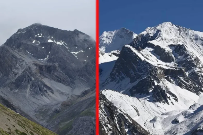 उत्तराखंड के ओम पर्वत से फिर गायब हुई बर्फ, मानसून में काली पड़ी चोटी; 10 साल में तीसरी बार दिखा ऐसा नजारा