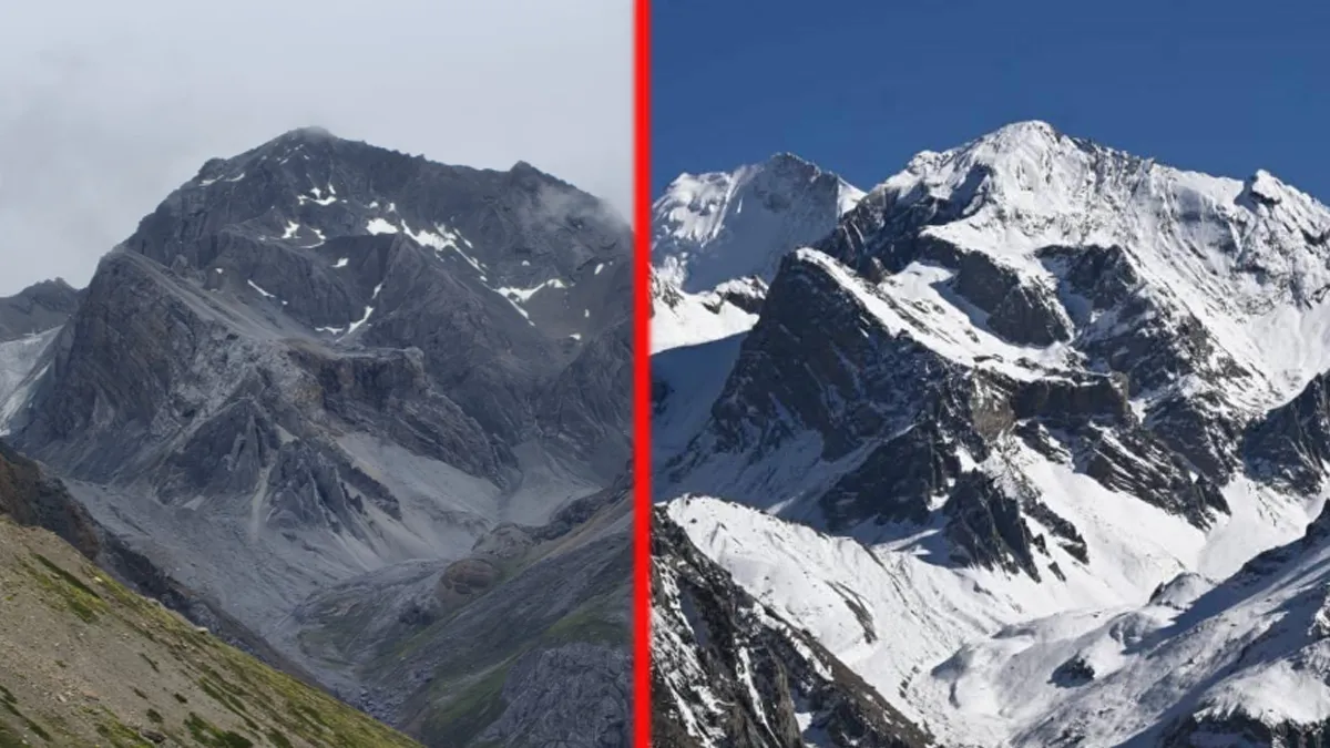 उत्तराखंड के ओम पर्वत से फिर गायब हुई बर्फ, मानसून में काली पड़ी चोटी; 10 साल में तीसरी बार दिखा ऐसा नजारा